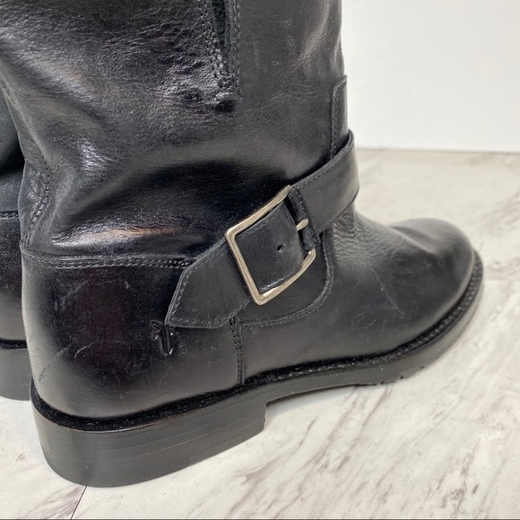 Frye Natalie Engineer Black Short Leather Boot 7 - Picture 13 of 15
